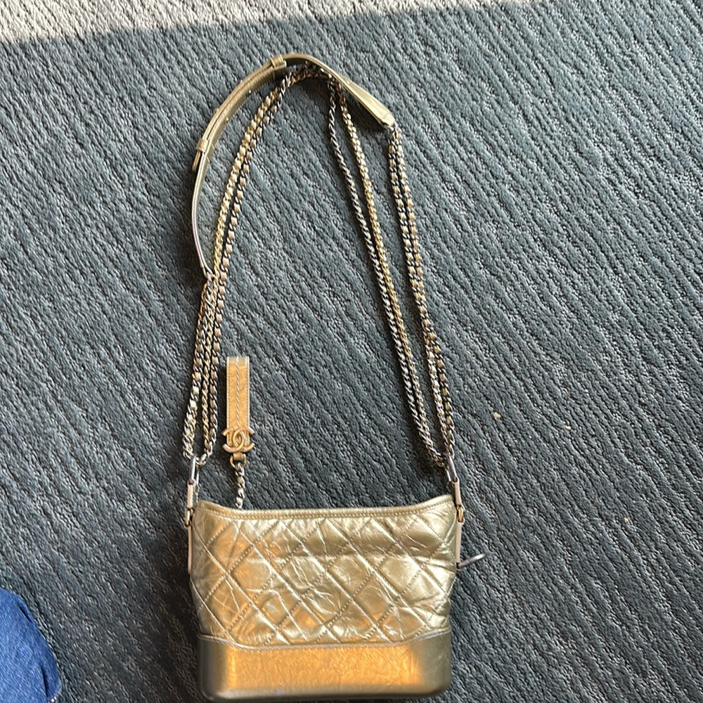 Authentic Chanel Gabriel bag small aged leather